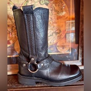 Vintage Harley-Davidson Textured Leather Moto Boots 🏍️ Women’s Sz 10